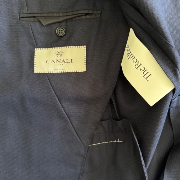 Canali 50R Midnight Blue Travel Water Resistant Blazer Woven Wool 2-Btn Jacket - Picture 11 of 12